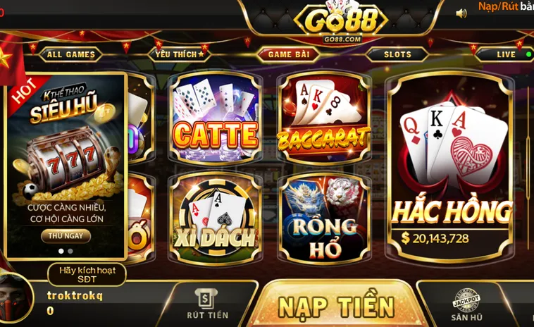 Sảnh Game Bài Go88 Sân Chơi Cá Cược Đẳng Cấp Nhất Hiện Nay