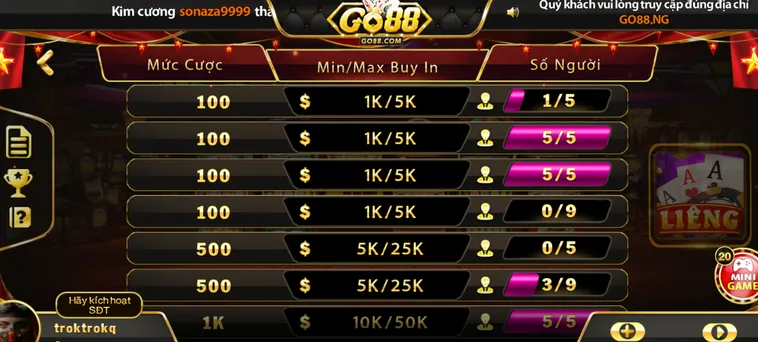 Chinh Phục Siêu Phẩm Liêng Tại Go88 Với Tỷ Lệ Thắng Cực Lớn