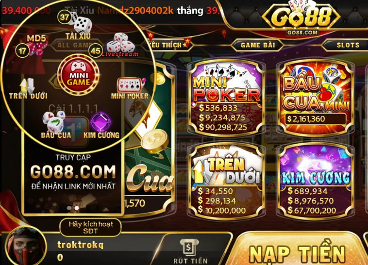 Sảnh Minigame Go88 Sân Chơi Giải Trí Đỉnh Cao