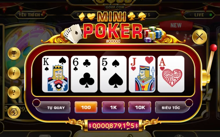 Minigame Mini Poker Tại Go88 Sảnh Chơi Đẳng Cấp Với Tỷ Lệ Thắng Cực Khủng