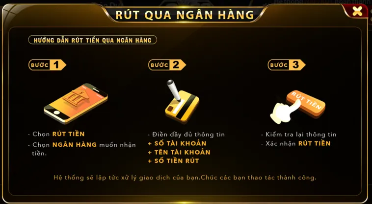 Hướng Dẫn Rút Tiền Go88 Qua Tài Khoản Ngân Hàng Tại Hệ Thống Thanh Toán Tự Động Siêu Tốc Cho Mọi Người Chơi