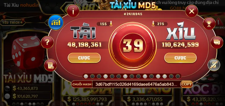 Casino Tài Xỉu MD5 Tại Go88 Sân Chơi Cá Cược Minh Bạch Và Đẳng Cấp