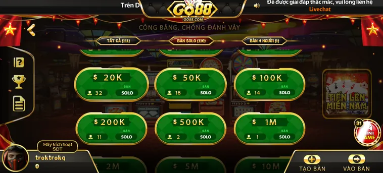 Chinh Phục Bàn Chơi Tiến Lên Miền Nam Tại Go88 Đẳng Cấp Cao Nhất