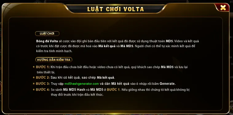 Khám Phá Sự Kịch Tính Của Trò Chơi Volta MD5 Tại Go88 Đỉnh Cao